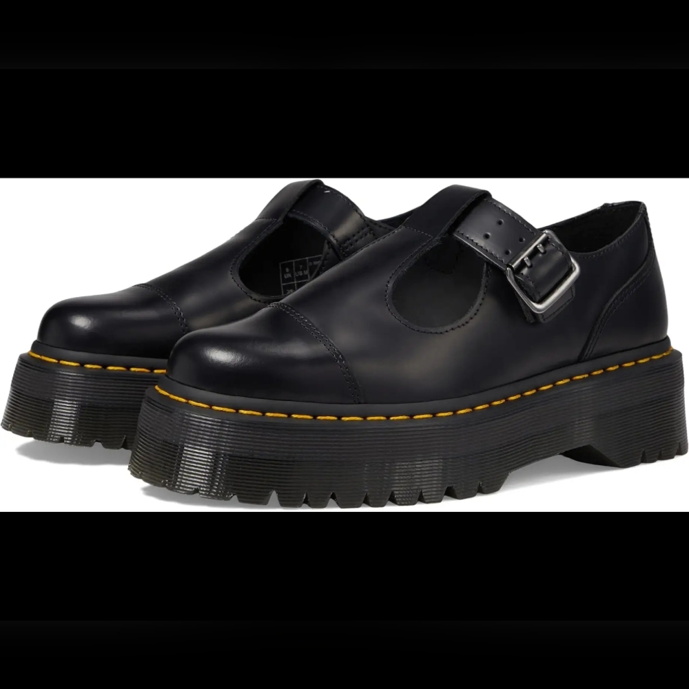 Dr. Martens Black Mary Jane Platform Shoes - Size 9